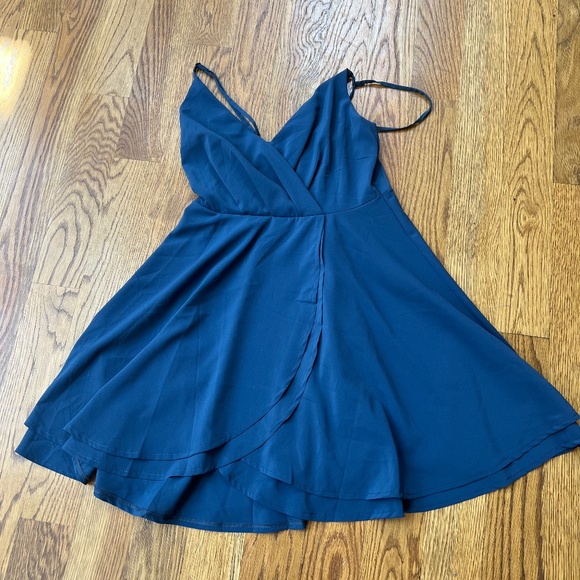 Dresses & Skirts - Slate Blue Skater Mini Dress Women's Small